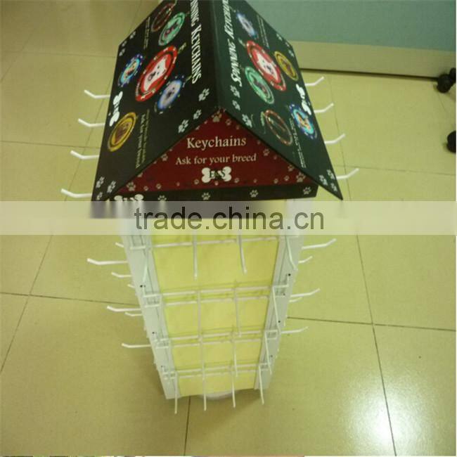 Customized Rotating Table-topMetal Hook Keychain Display Stand