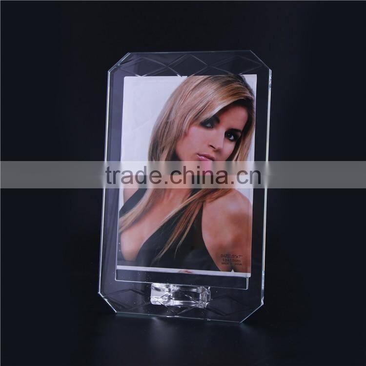 Factory customized crystal stand photo frame for mom