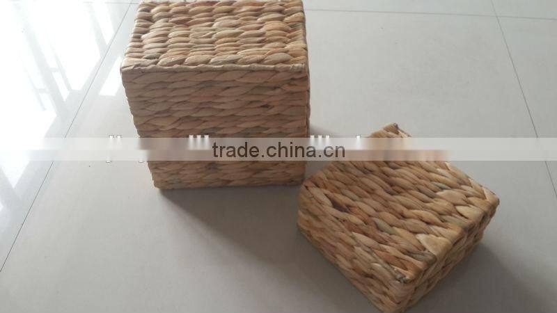 folding sea grass weaving basket set
