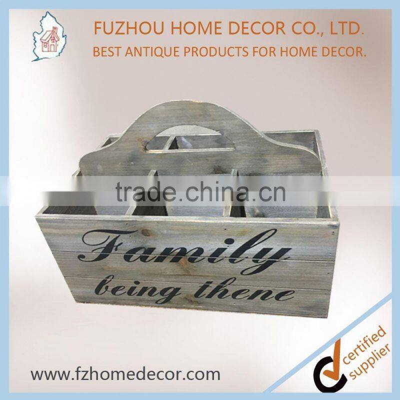2017 latest antique wood metal crate in cute design for home use