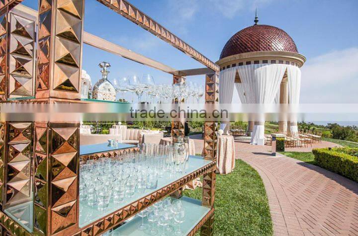 Hot Sale Modern Stainless Steel Tempered Glass Wine Cabinet 338