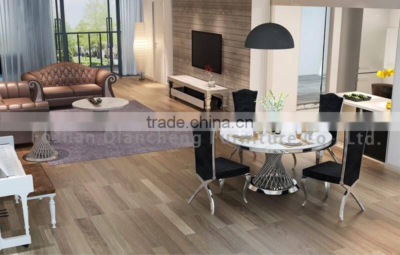 Heavy Stainless Steel Dining Table with Antique Top