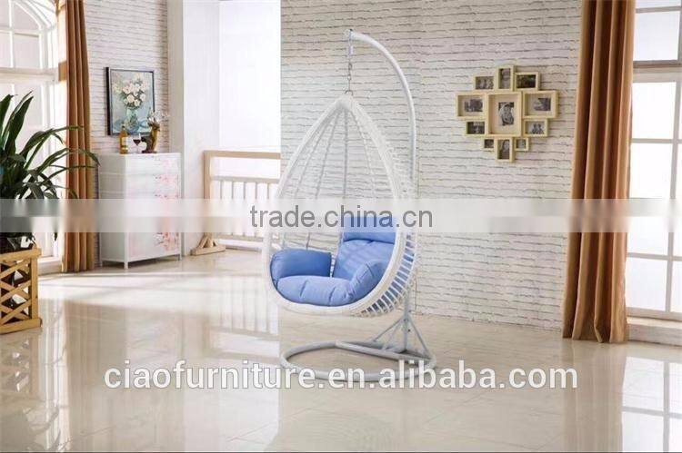 Cheap price white rattan swing chair in bedroom