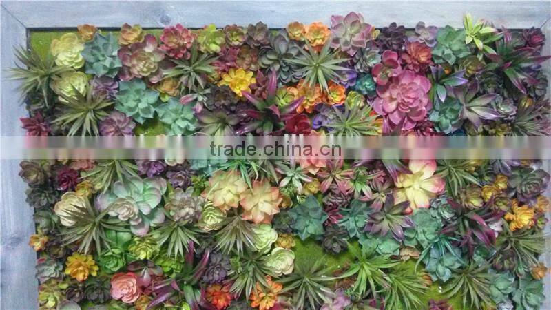 Home and outdoor decoration synthetic cheap artificial vertical green grass succulent wall E08 04C44