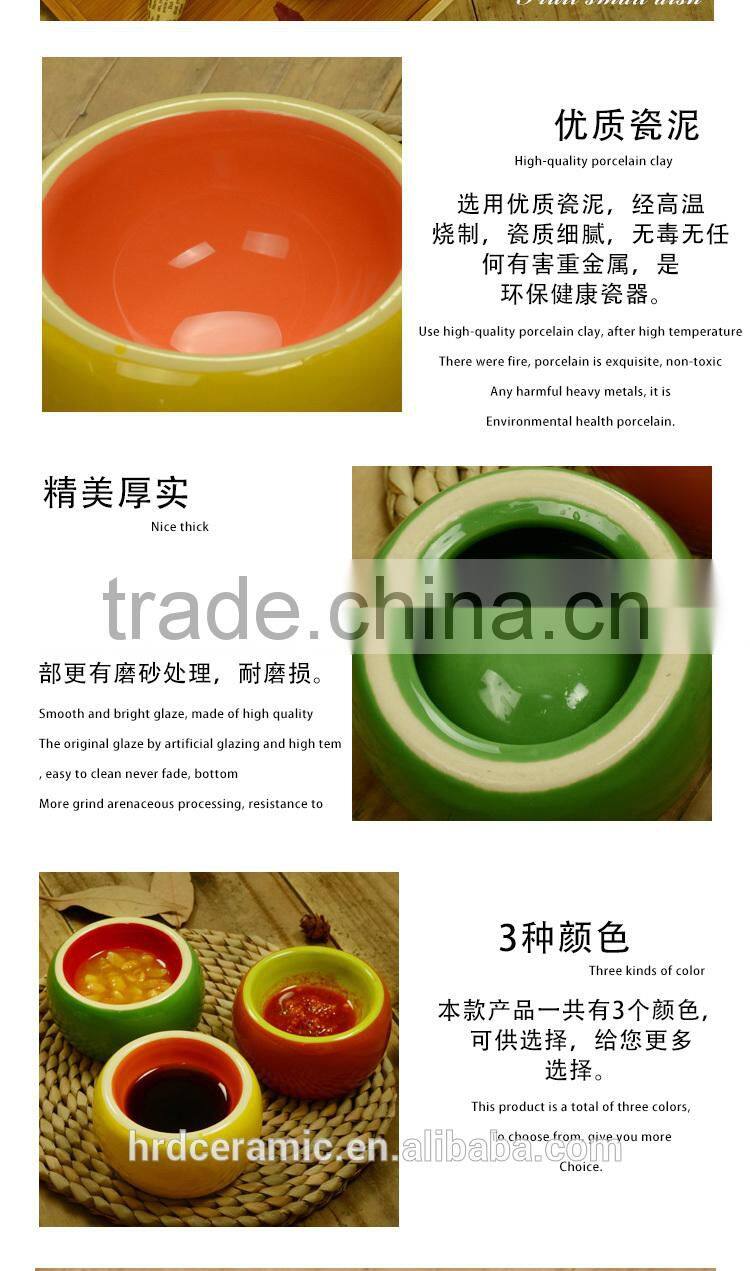 Pastoral style ceramic sauce saucer , tableware flavored sauce dish , jam dish