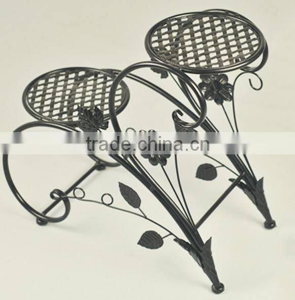 Iron Flower Pot Rack Home Garden Decor Display Stand