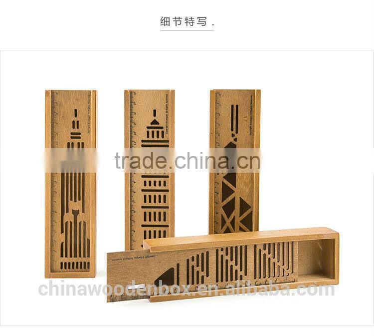 Customized Unfinished Wood Pencil Box With Sliding Lid factory price box