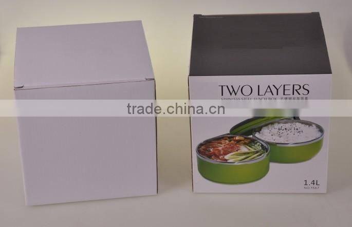 Stainless Steel18/8 Colorful Children lunch box/Tiffin Box/food container with mirror polishing