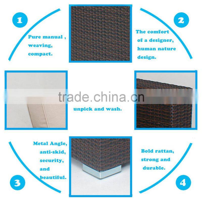 aluminum frame garden furniture rattan sofa