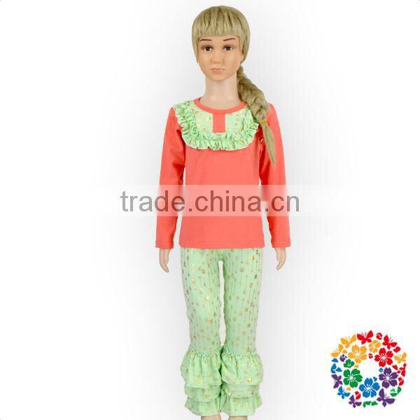 Best Selling Fall Chic Halloween Patterns Baby Leggings Wholesale Triple Ruffle Icing Baby Leggings