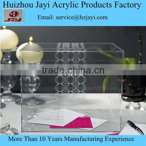 Personalized clear acrylic wishing well box for wedding or baby shower