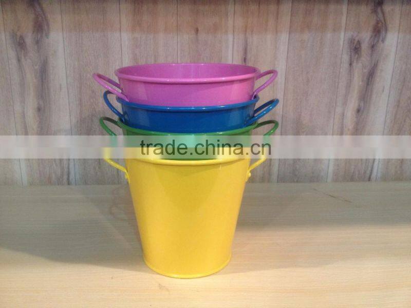 Multi-Colour Mini Metal Plain / Heart Wedding Party Christening Favour Gift Pails Tin Buckets