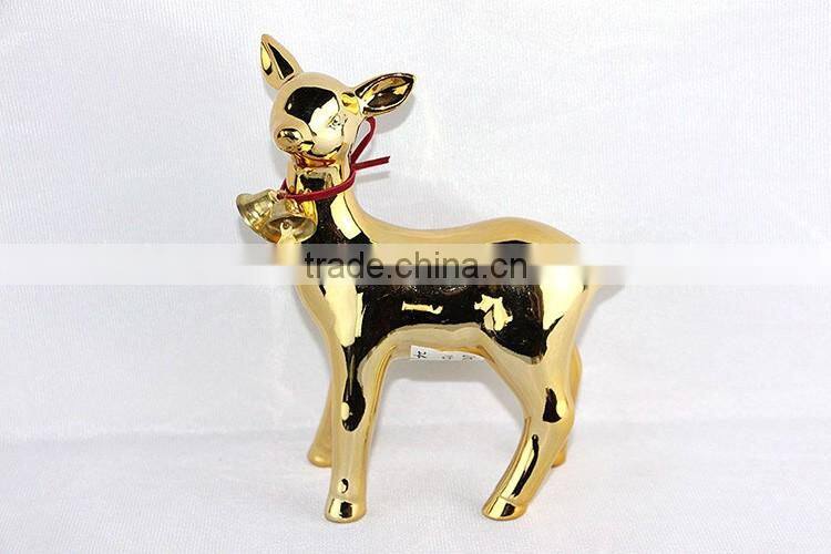 BSCI Certificate Factory Christmas decoration Gold Ceramic deer