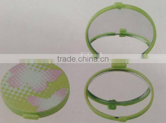 Plastic Round folding double sided mirror pocket mirror makeup mirror