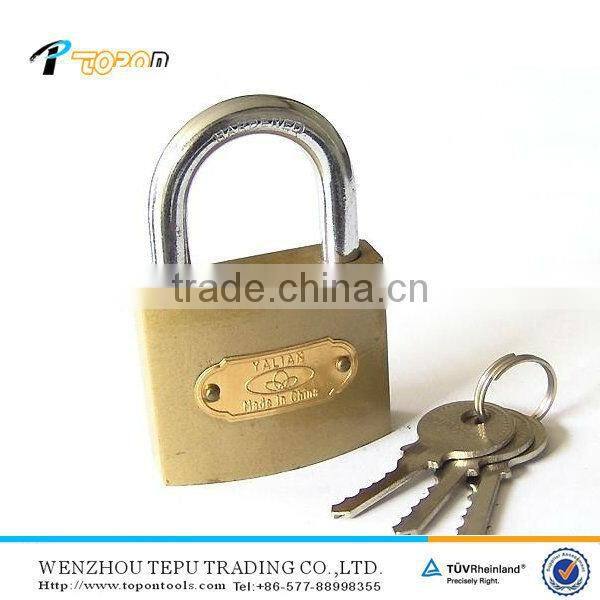 iron padlock with brass plating
