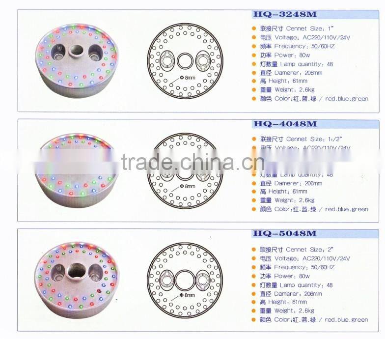 Stainless steel DMX led underwater fountain light