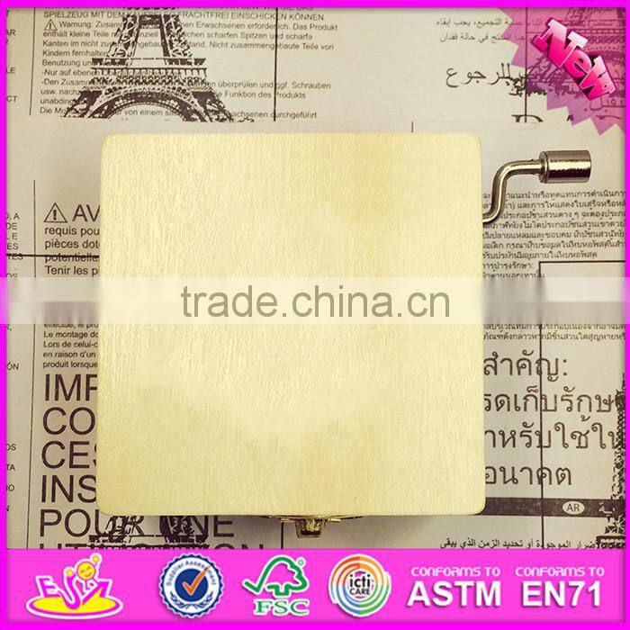 handmade hand crank cartoon wooden metal music box W07B032-S