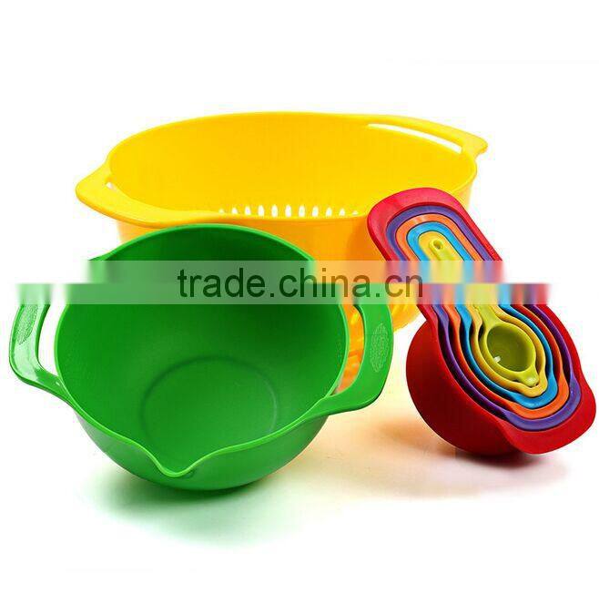 2017 GOOD QUALITY RAINBOW 10PCS MEASURING CUP MEASURING SPOONS