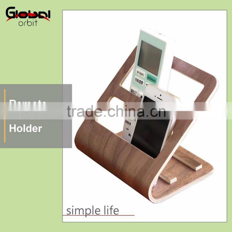 Calculator Holder TV Remote Control Holder Wood Desktop Office Desk Supply Oranizer