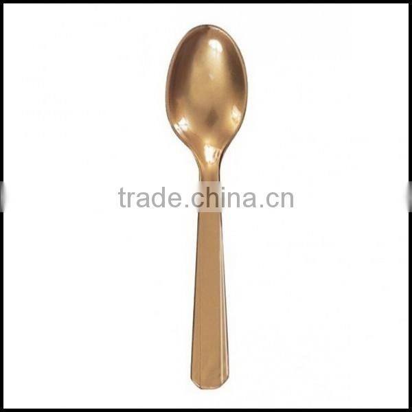 GOLD Reusable Plastic CUTLERIES Birthday Party Tableware special plastic spoons,custom plastic spoons manfuacturer