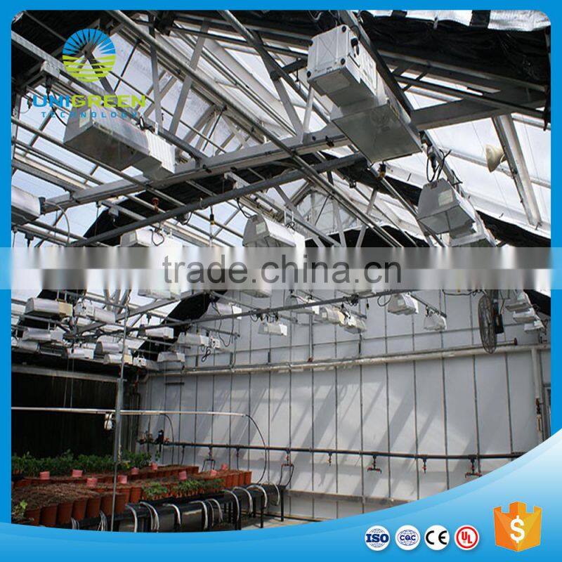 factory hot sales the best price glss and pc sheet greenhouse with service