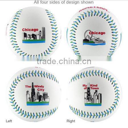 high quality&cheap price 9 inch 108 needles custom PVC leather cork core printing softball&baseball