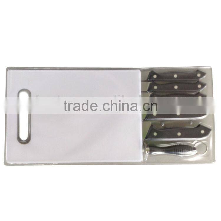 7PCS knife set with cutting board