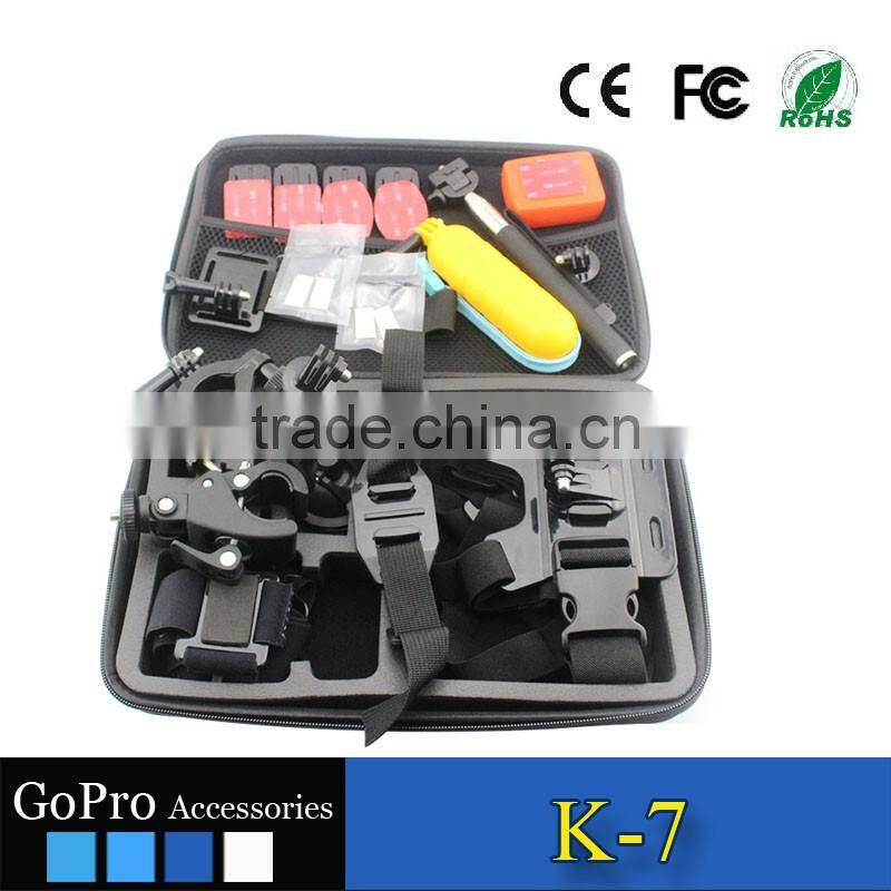 2016 hot selling cheap kits set mounts used for gopros heros action camera accessories sports DV cases