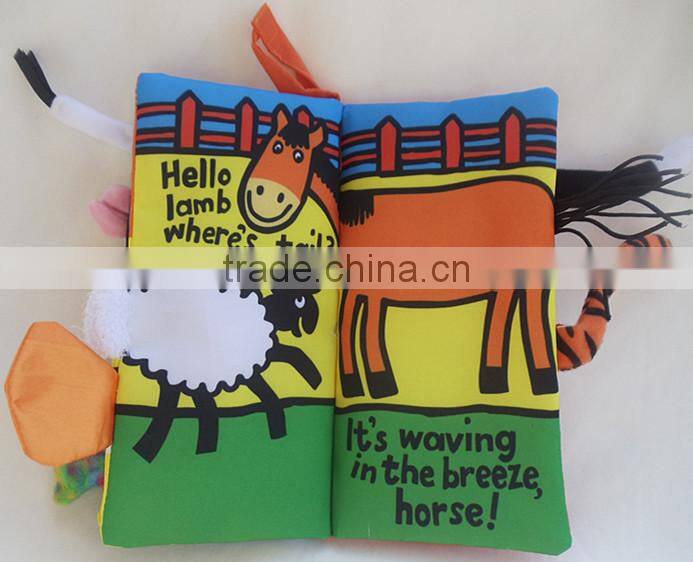 New born Baby Infant Developmental Soft Animal cloth book Farm Tails Cloth book