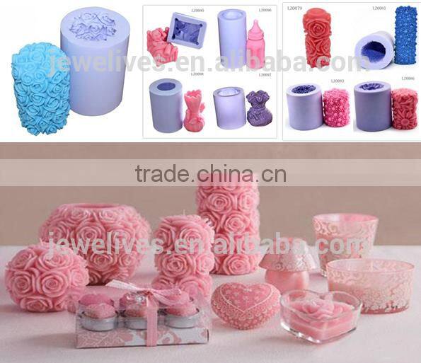 Wholesale empty candle molds silicone for 3d decorative candle jars