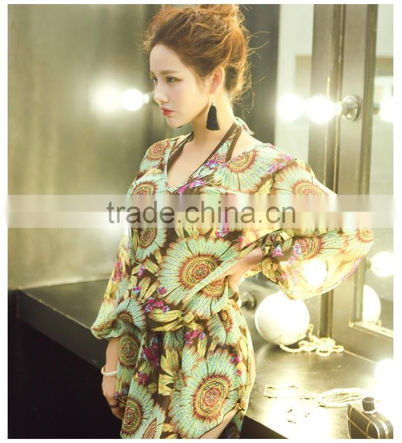 Sexy Sailed Women Sports Padded Bikini Swimwear with mixed print