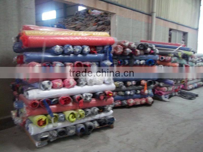 polyester oxford fabric with pvc coating Stock for bags, pvc coated oxford fabric stocklot