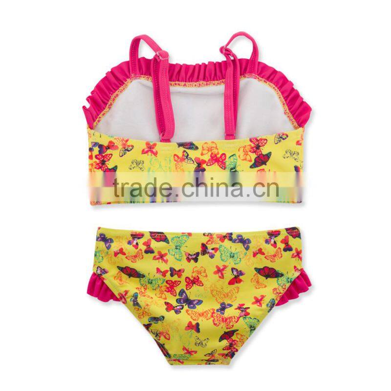 OEM Service Kids Sportwear Two Piece Butterfly Design Girl Swimwear Beachwear