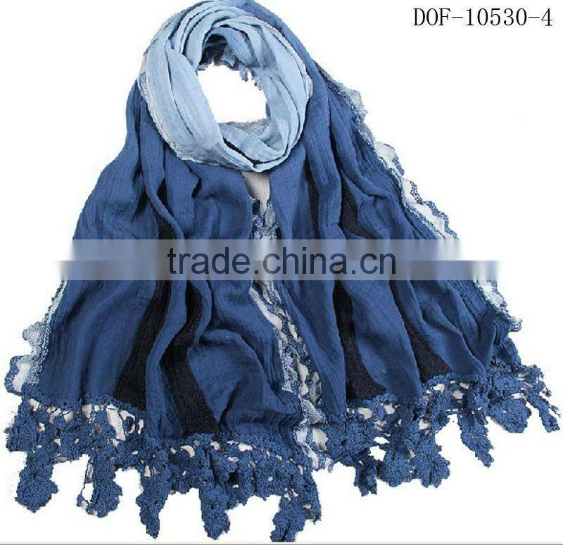 Fashion lace popular scarf for fall&spring