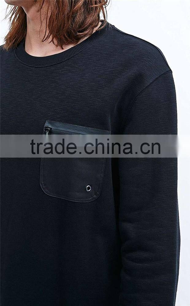 OEM winter chest zipper pocket hoodies mens hoodie wholesale