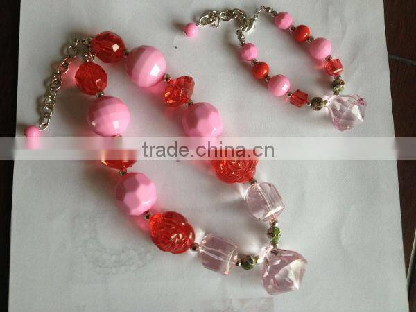 little girl Chunky bead necklace and bracelet sets, children bubblegum beaded jewelry set, children holiday, festival jewelry