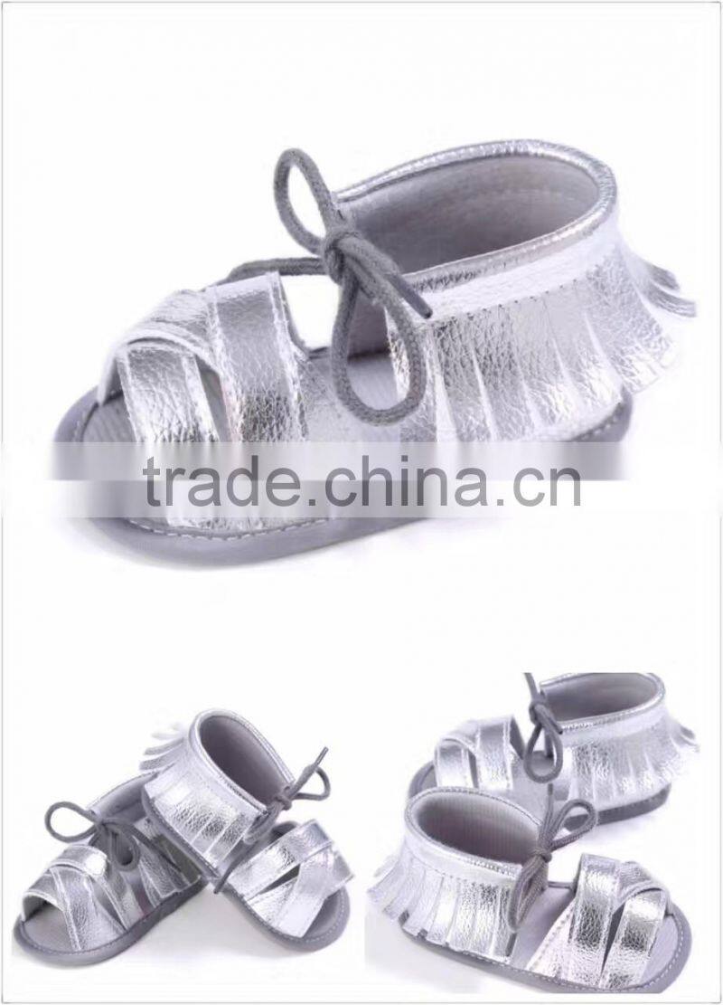 2017wholesale infant toddler baby girls sandals soft sloe tassel crib shoes