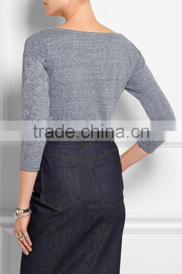 Women cotton 3/4 sleeve t shirt wholesale