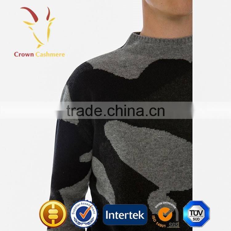 Men Intarsia Sweater Knitting Patterns Pullover Sweater