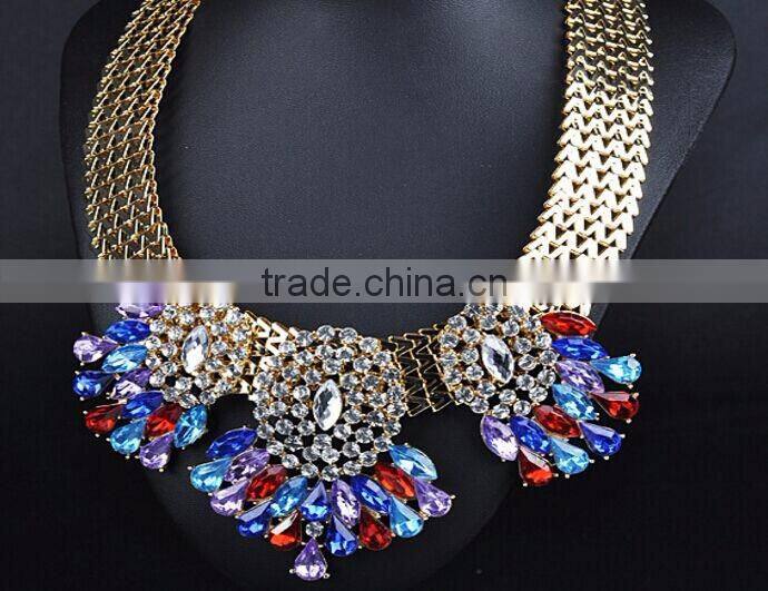 F20001N European style charm necklace water drop pattern flower necklace