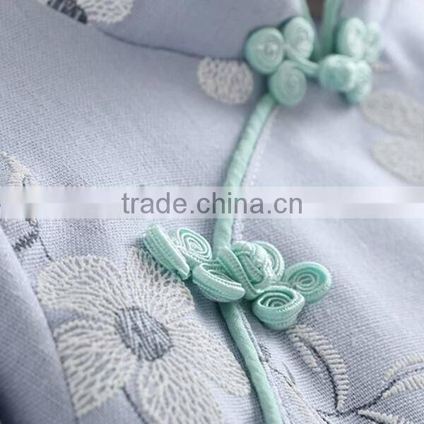 Hot 100% custom made clothing manufactures kids girls Chinese traditional dress 2016 new design