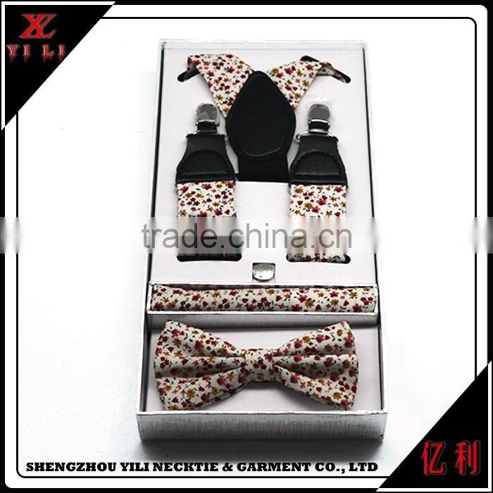 Portable new design cheap men gifts suspender bowtie