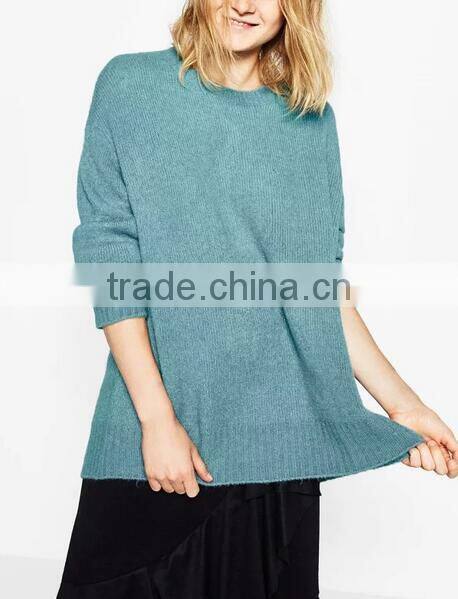 EY0871S Europe Style 2016 Women Fashion Loose Knit Pullover Sweaters