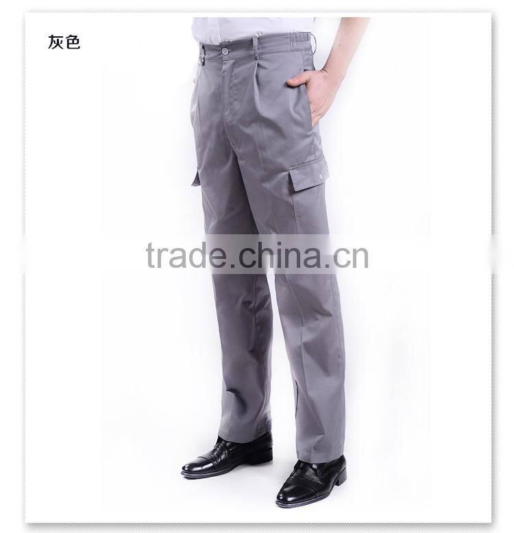 Juqian 2016 factory price new mens working uniform poly cotton cheap cargo uniform work pants with side pockets