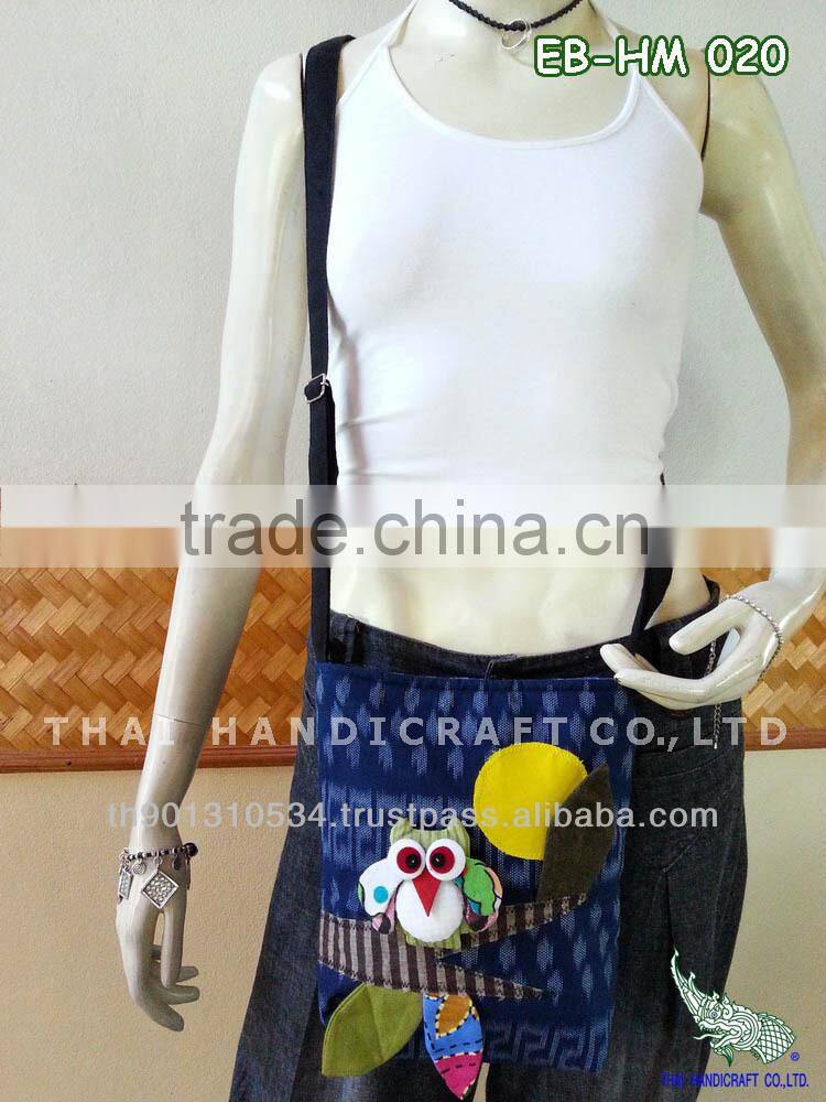 Thai Handmade shoulder bag Patchwork Fabric Owl