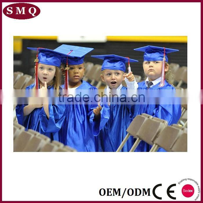 Factory supply school uniform children shiny robe graduation gown