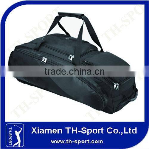 royal red custom wheeled baseball equipment bag