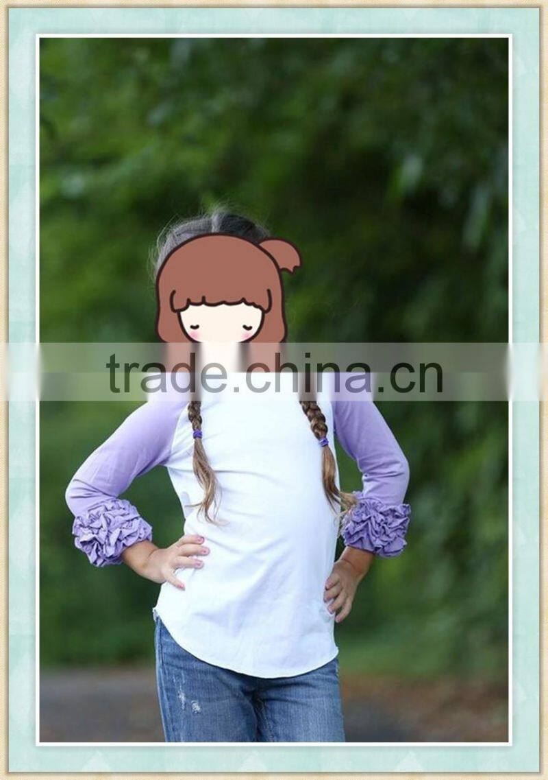 ruffle raglan wholesale children's boutique clothing wholesale icing ruffle shirt