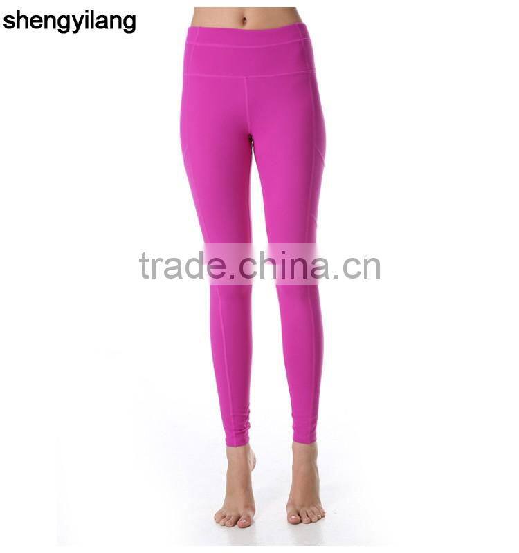 Toning belly in tall waist tight yoga ninth pants 85% polyester + 15% spandex women wholesale yoga pants