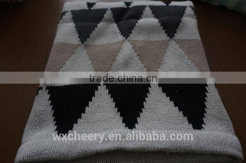 super soft cotton/polyester acrylic knitted baby blanket